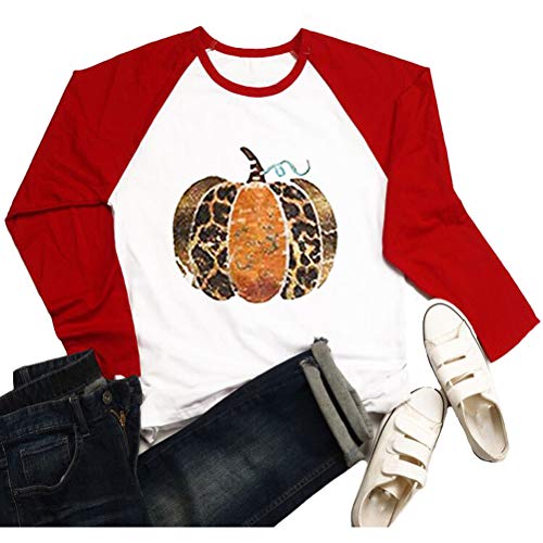 Women Cheetah Pumpkin Leopard Pumpkin T-Shirt Cute Fall Graphic Shirt