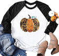 Women Cheetah Pumpkin Leopard Pumpkin T-Shirt Cute Fall Graphic Shirt