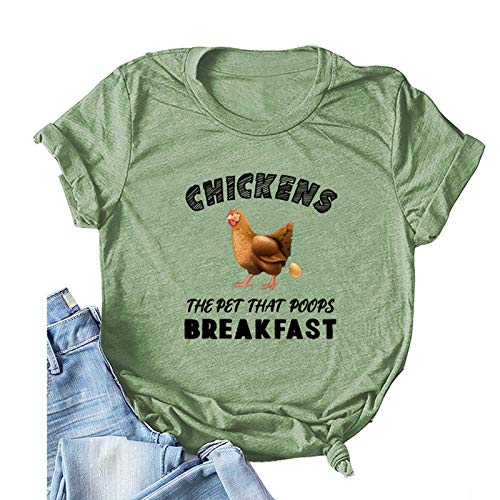 Women Chickens The That Poops Breakfast T-Shirt Cute Chicken Buffs Tee Gift