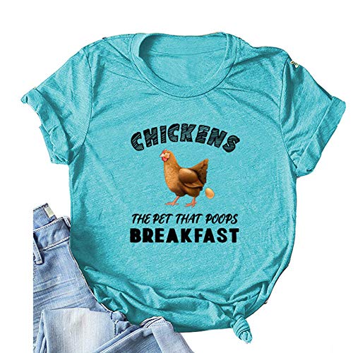 Women Chickens The That Poops Breakfast T-Shirt Cute Chicken Buffs Tee Gift