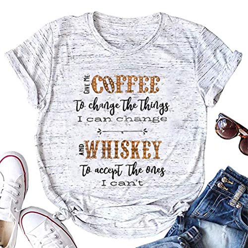 Women Coffee and Whiskey T-Shirt Women Graphic Shirt