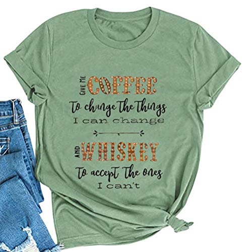 Women Coffee and Whiskey T-Shirt Women Graphic Shirt