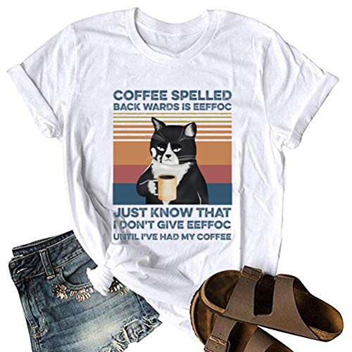 Women Coffee Spelled Backwards is Eeffoc T-Shirt Funny Coffee Lover Shirt