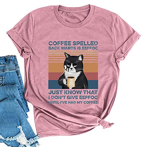 Women Coffee Spelled Backwards is Eeffoc T-Shirt Funny Coffee Lover Shirt