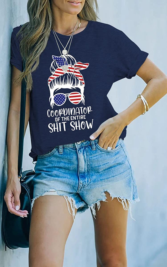 Women Coordinator of The Entire Shit Show Shirt Funny Mom T-Shirt