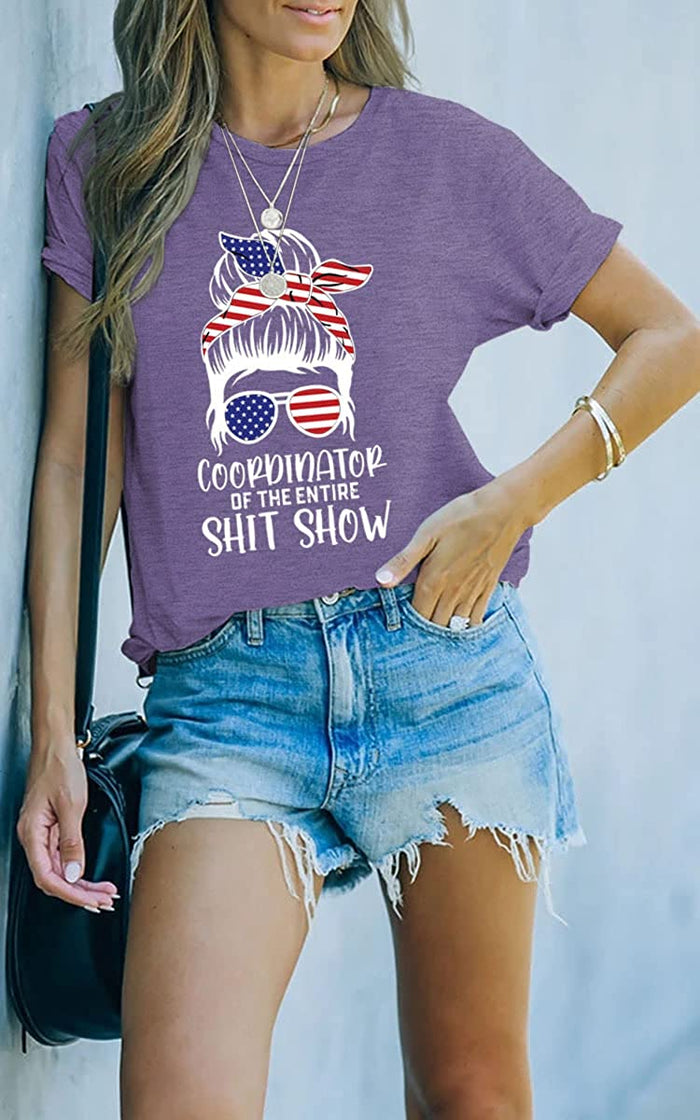 Women Coordinator of The Entire Shit Show Shirt Funny Mom T-Shirt