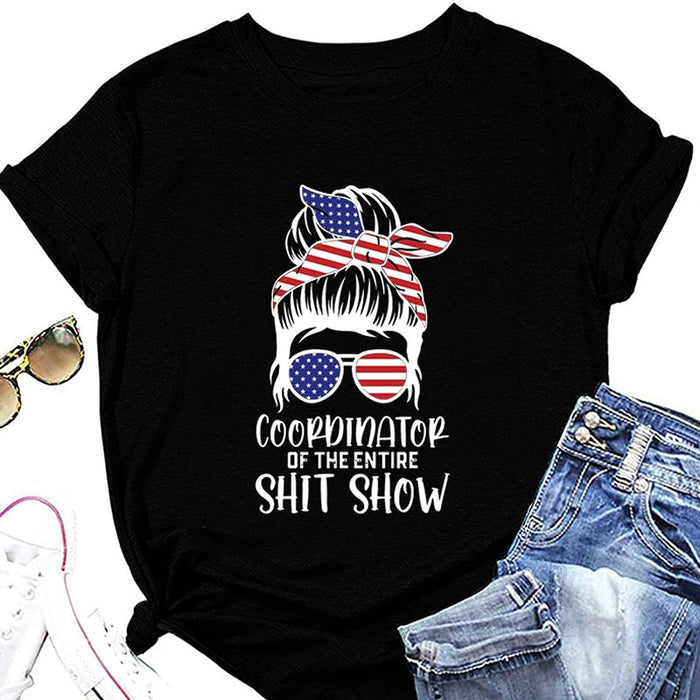 Women Coordinator of The Entire Shit Show Shirt Funny Mom T-Shirt
