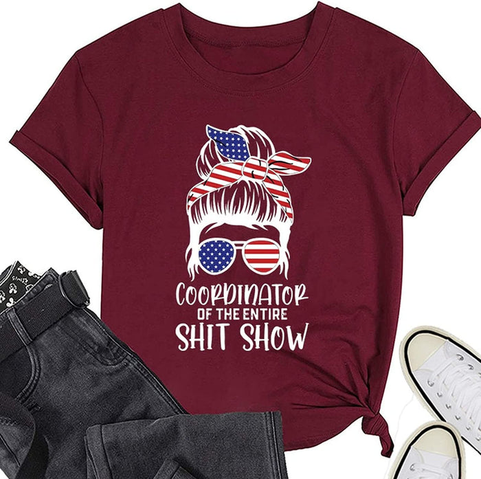 Women Coordinator of The Entire Shit Show Shirt Funny Mom T-Shirt