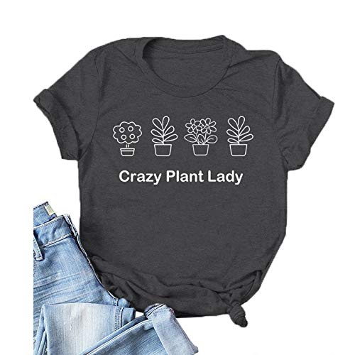 Women Crazy Plant Lady Graphic T-Shirt
