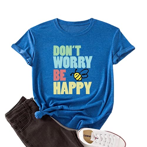 Women Cute Bees Gift Shirt Don't Worry Bee Happy T-Shirt