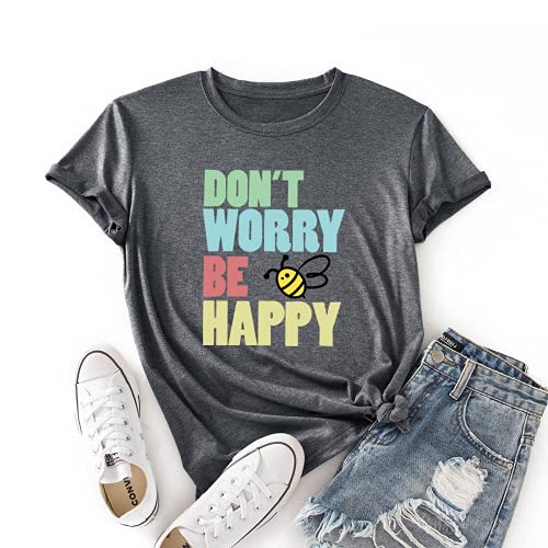 Women Cute Bees Gift Shirt Don't Worry Bee Happy T-Shirt