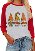 Women Cute Fall Shirt Fall Gnomes Thanksgiving Blouse
