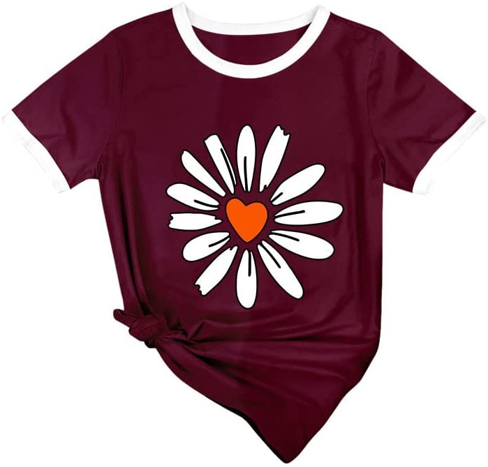 Women Daisy Love Floral Wildflower T-Shirt