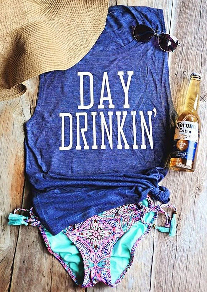 Women Day Drinkin' Muscle Tank Top Day Drinking Shirt