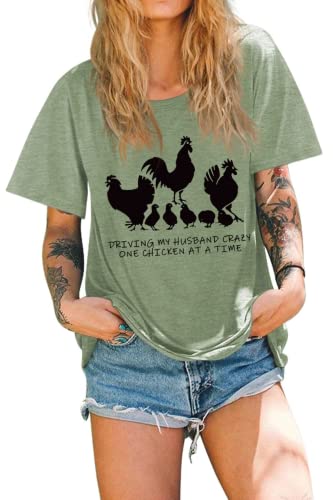 Women Driving My Husband Crazy One Chicken at A Time T-Shirt