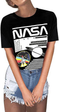 Women Fashion Short Sleeve NASA T-Shirt Women NASA Graphic Tee Shirt