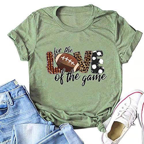 Women for The Love of The Football Game T-Shirt Leopard Football Shirt