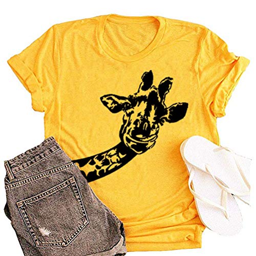 Women Fun Animal Graphic T-Shirt Giraffe Tee