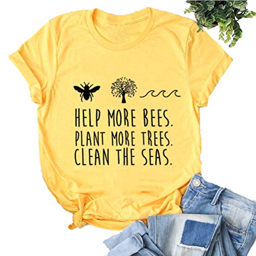 Women Help More Bees Plant More Trees Clean The Seas T-Shirt