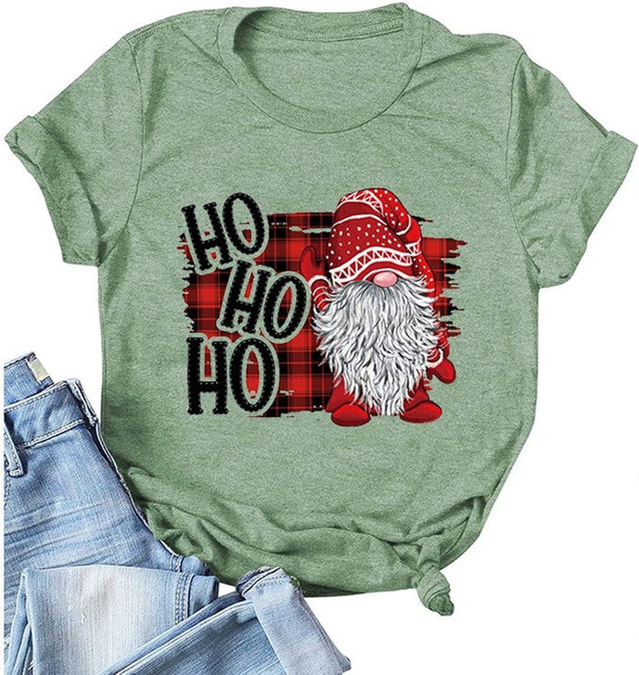 Women HO HO HO Santa Christmas T-Shirt