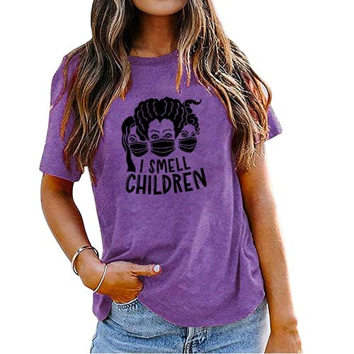 Women Hocus Pocus T-Shirt I Smell Children Shirt Funny Halloween Shirt