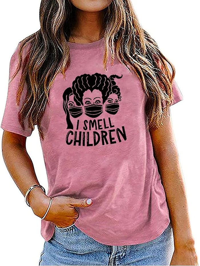 Women Hocus Pocus T-Shirt I Smell Children Shirt Funny Halloween Shirt