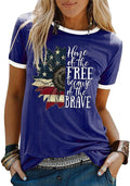 Women Home of The Free Because of The Brave T-Shirt American Flag Shirt