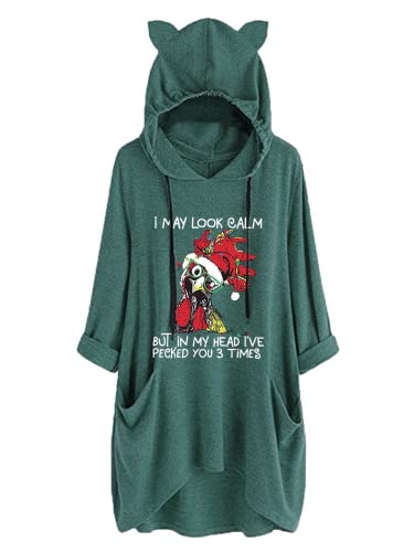 Women I May Look Calm But In My Head I've Pecked You 3 Times Fashion Hoodies with Pockets