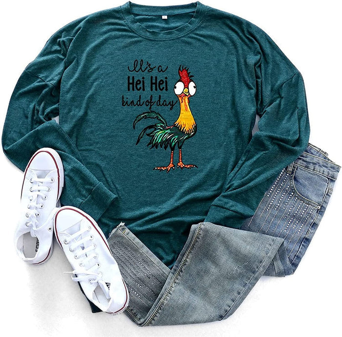 Women It's a HEI HEI Kind of Day Shirt Long Sleeve Graphic Blouse