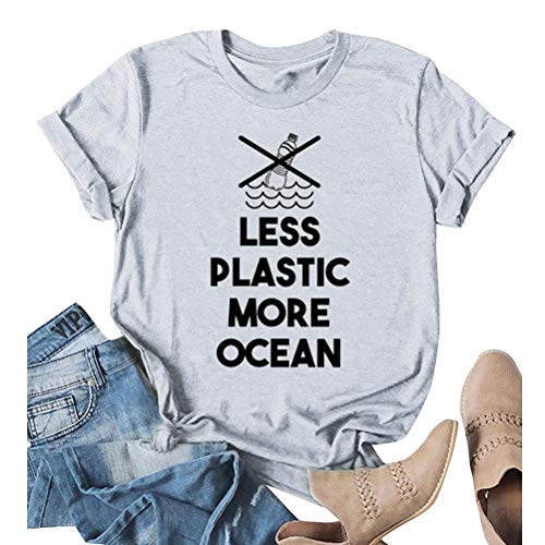 Women Less Plastic More Ocean T Shirt Save The Ocean Shirt