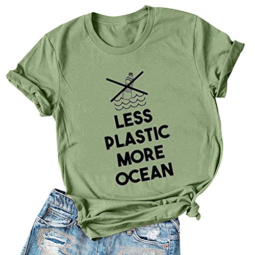 Women Less Plastic More Ocean T Shirt Save The Ocean Shirt