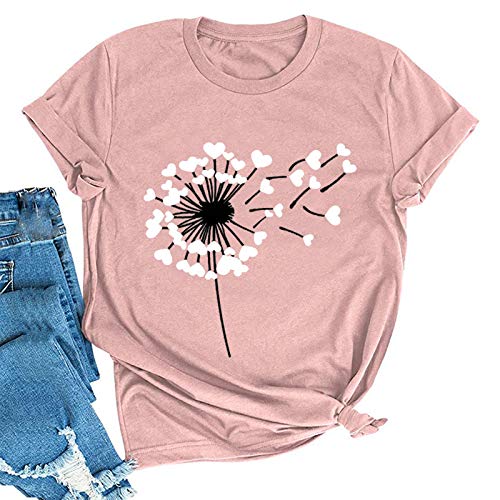 Women Love Dandelion Graphics Tee Shirt Graphic Tee Women