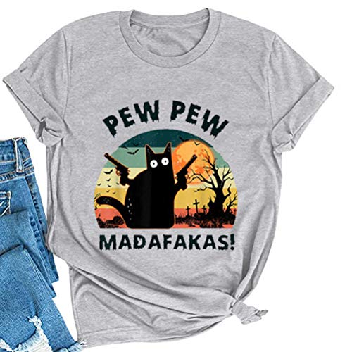 Women Madafakas T-Shirt Funny Cat Shirt