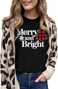Women Merry and Bright Christmas T-Shirt Christmas Tree Shirt
