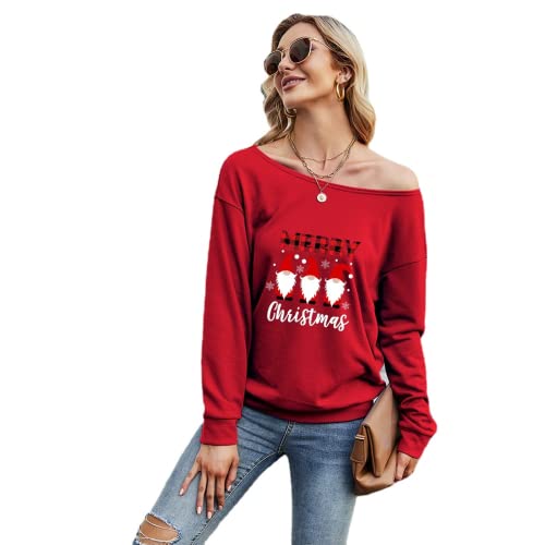 Women Merry Christmas Fashion Shirt Christmas Gnomes Graphic Blouse