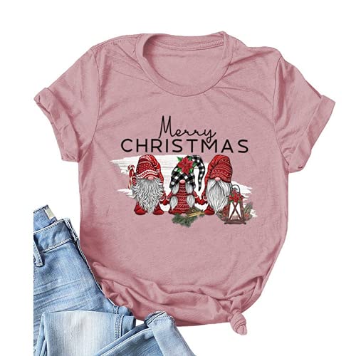 Women Merry Christmas T-Shirt Cute Gnomies Christmas Shirt