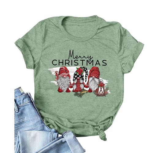 Women Merry Christmas T-Shirt Cute Gnomies Christmas Shirt