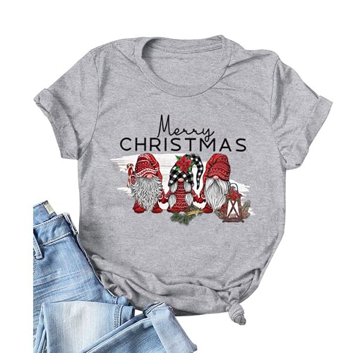 Women Merry Christmas T-Shirt Cute Gnomies Christmas Shirt