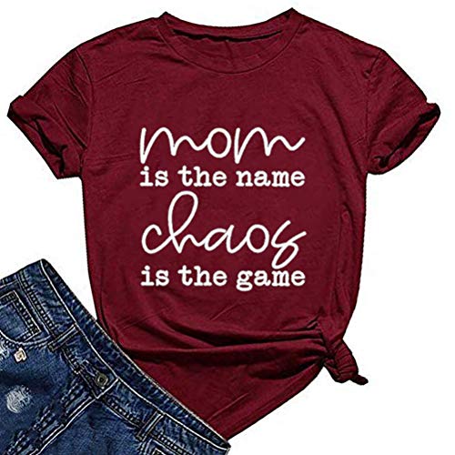 Women Mom is The Name Chaos is The Game T-Shirt Mom Shirt
