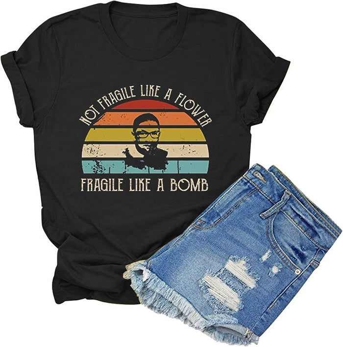 Women Not Fragile Like A Flower Fragile Like A Bomb T-Shirt