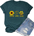 Women Peace Love Dogs T-Shirt Dog Mom Shirt