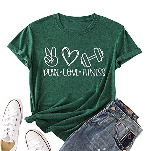 Women Peace Love Fitness Shirt Fitness Shirts