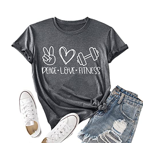 Women Peace Love Fitness Shirt Fitness Shirts