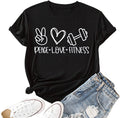 Women Peace Love Fitness Shirt Fitness Shirts