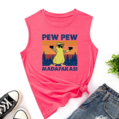 Women Pew Pew Madafakas Tank Funny Pew Pew Cat Shirt