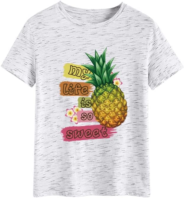 Women Pineapple Summer T-Shirt My Life is So Sweet Tees Tops