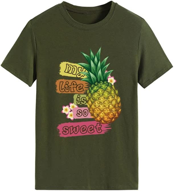 Women Pineapple Summer T-Shirt My Life is So Sweet Tees Tops