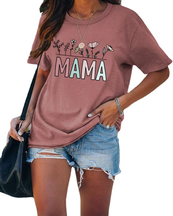 Women Plant Mama Tee Shirt Funny Gardening Graphic Tee Tops