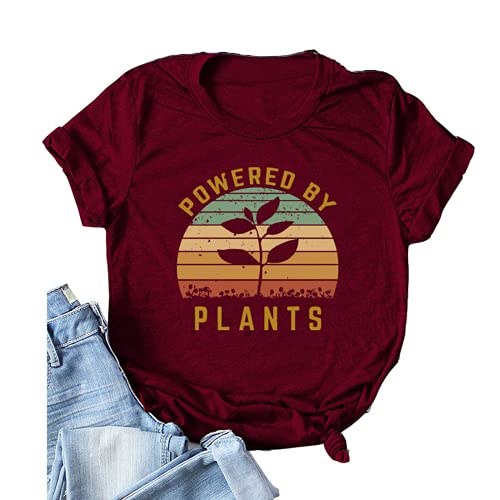 Women Powered by Plants T-Shirt Plants Tee Women Graphic Shirt