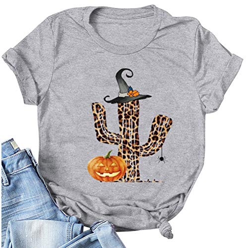 Women Pumpkin Cactus Shirt Halloween Pumpkin Shirt